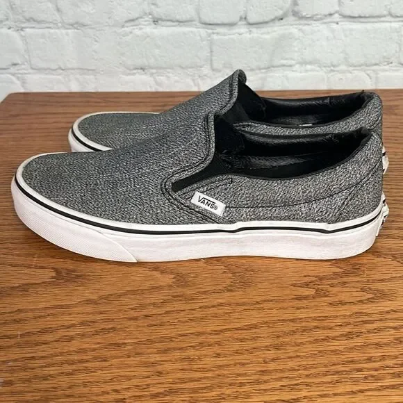 Vans Asher Off the Wall Slip On Shoes Mens 7 or 8.5 Women’s Black White Sneakers - Picture 4 of 9